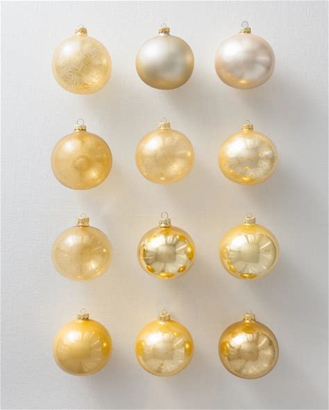 Balsam Hill Silver and Gold Glass Ornament Set