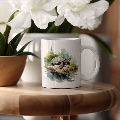 Turtle Pattern Ceramic Tea Mug